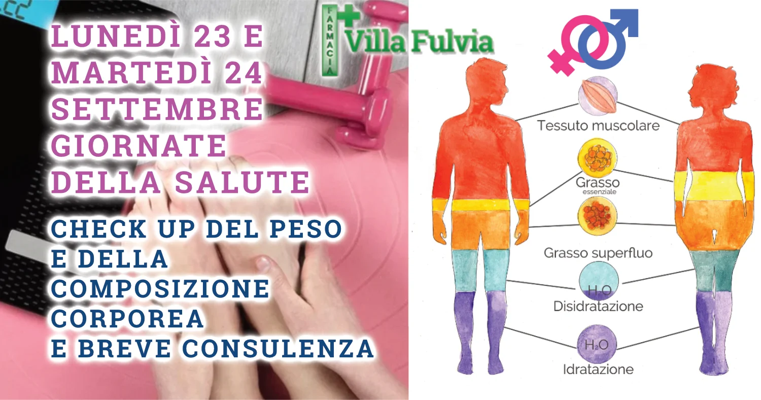 Lunedì 23 e martedì 24 Settembre: check up del peso e composizione corporea