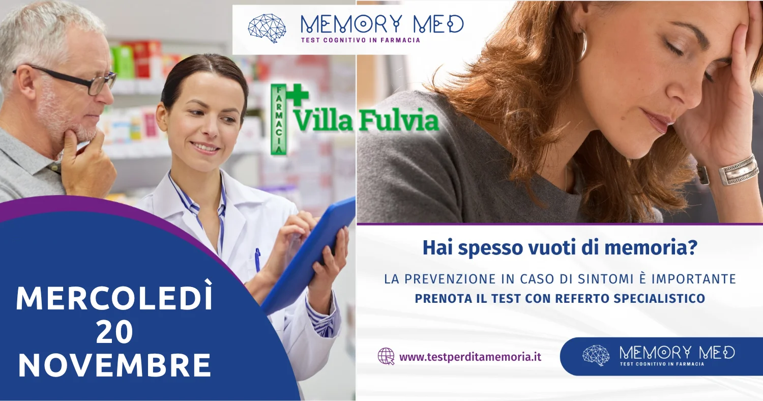 Mercoledi 20 Novembre test della memoria con referto specialistico