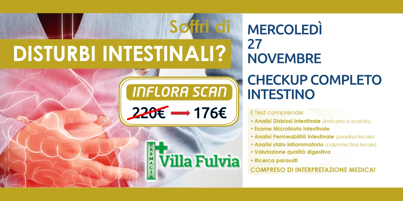  Mercoledi 27 Novembre giornata check up intestino, promozione!