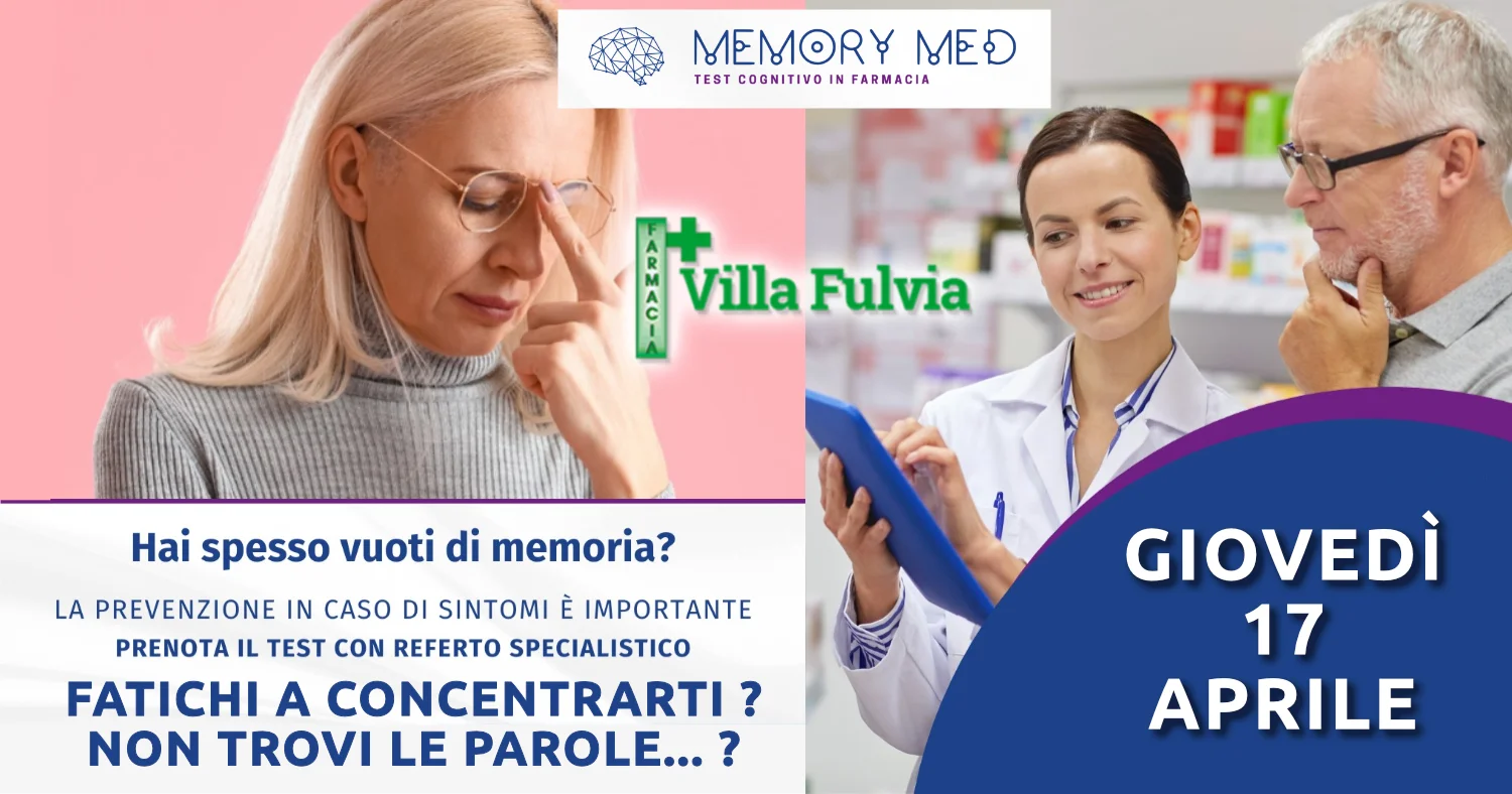 Giovedì 17 Aprile test della memoria con referto specialistico