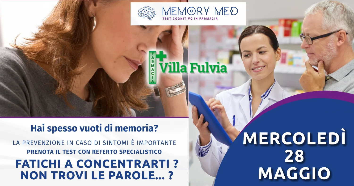 Mercoledì 28 Maggio test della memoria con referto specialistico