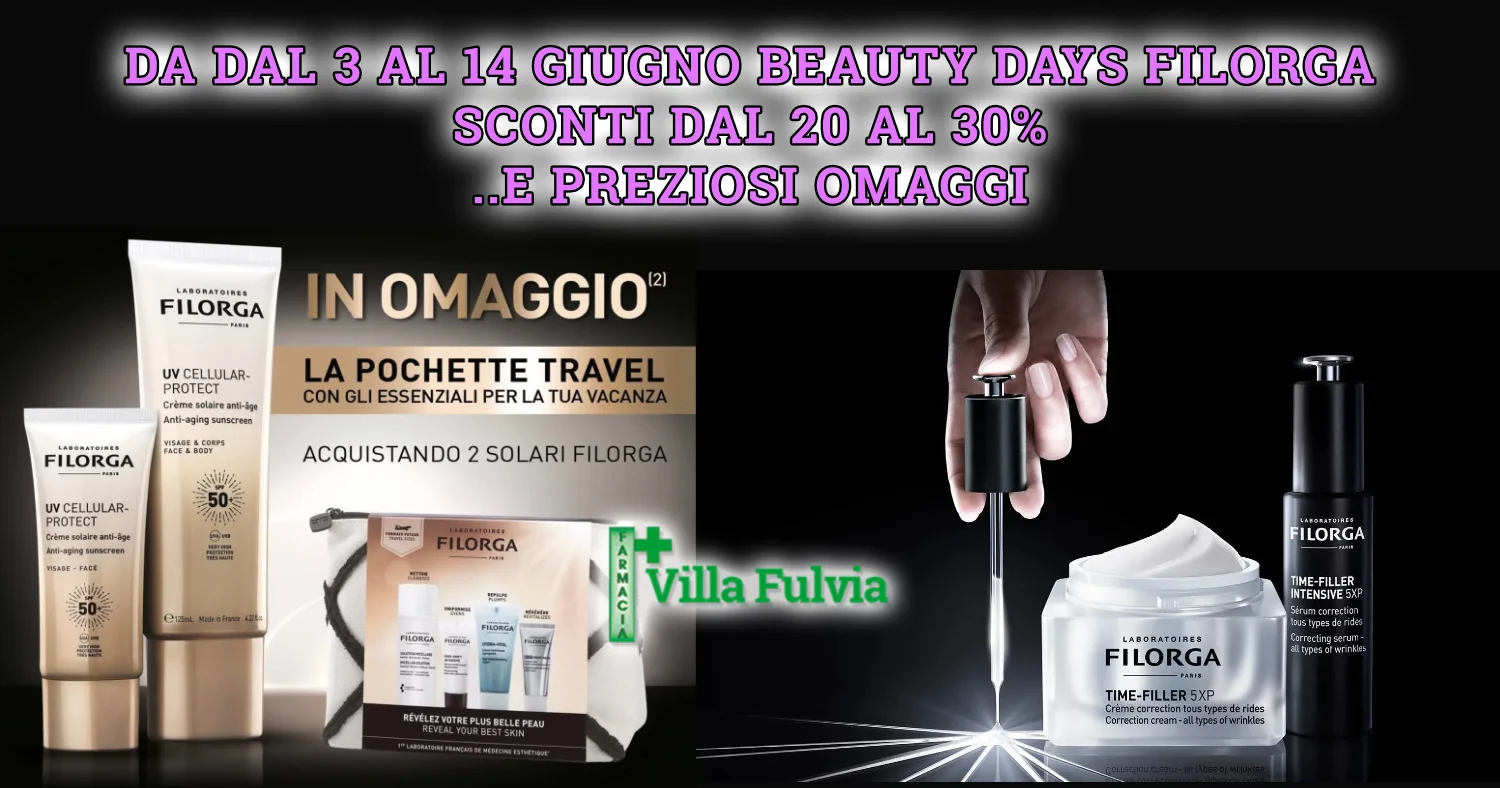 Dal 3 al 14 Giugno tante promo Filorga