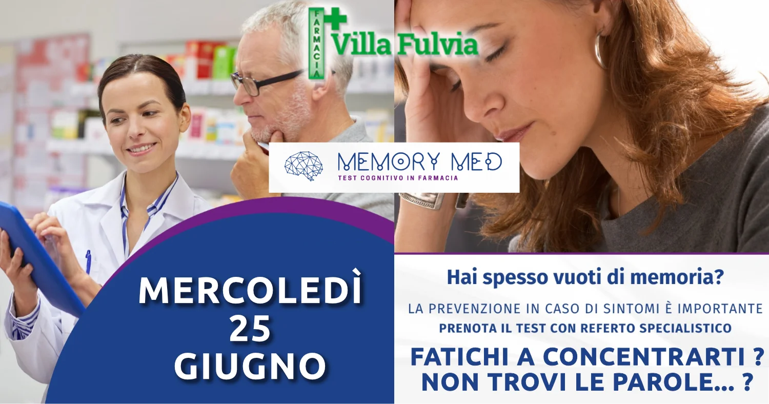 Mercoledì 25 Giugno test della memoria con referto specialistico