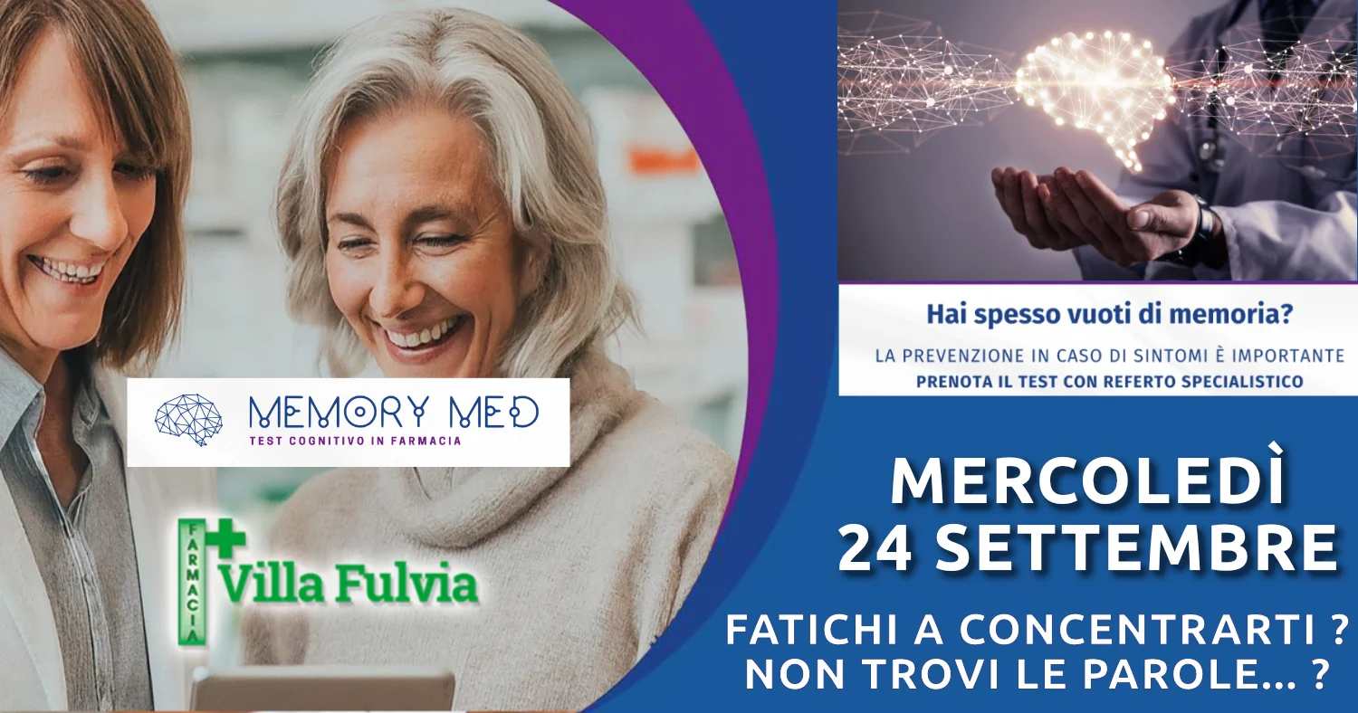 Mercoledì 24 Settembre test della memoria con referto specialistico