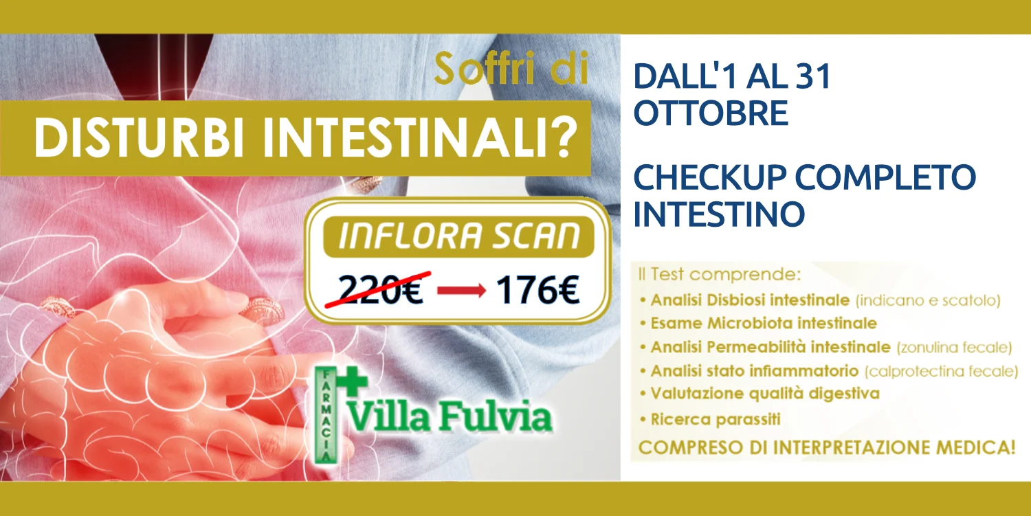 Dall'1 al 31 Ottobre: CHECK UP COMPLETO INTESTINO, Sconto 20%