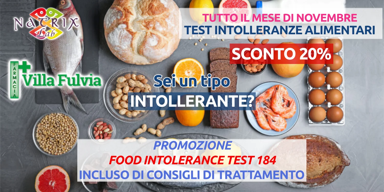 Promo test intolleranze alimentari: Sconto 20% per tutto il mese di Novembre