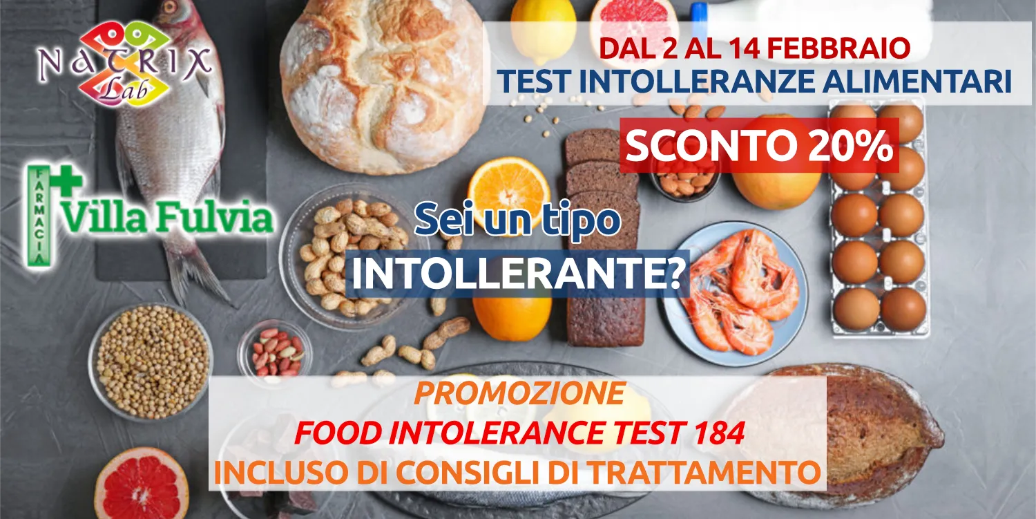 Promo test intolleranze alimentari: Sconto 20% fino al 14 Febbraio