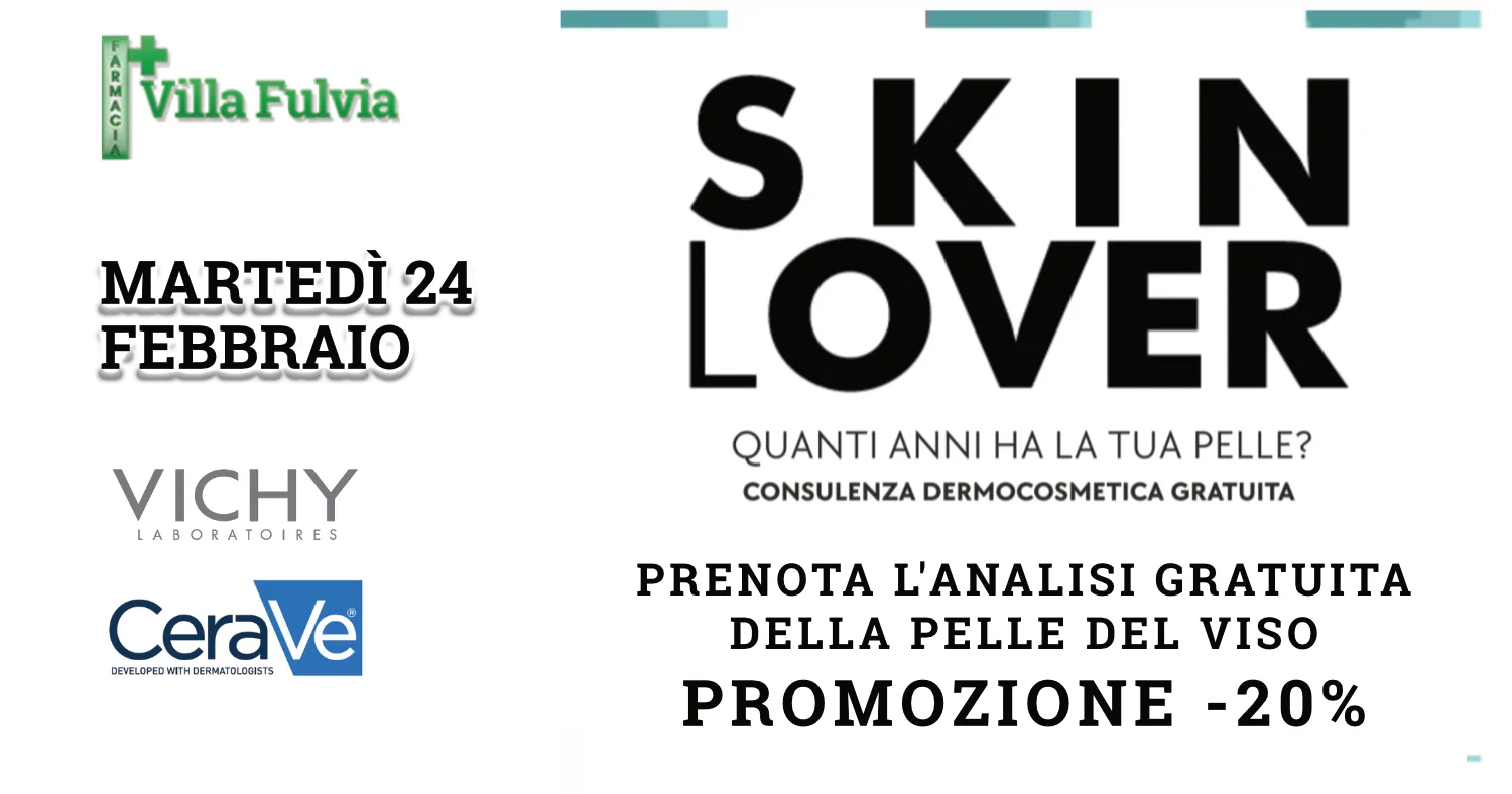 Martedì 24 Febbraio consulenza dermocosmetica gratuita, promo speciale Vichy e Cerave