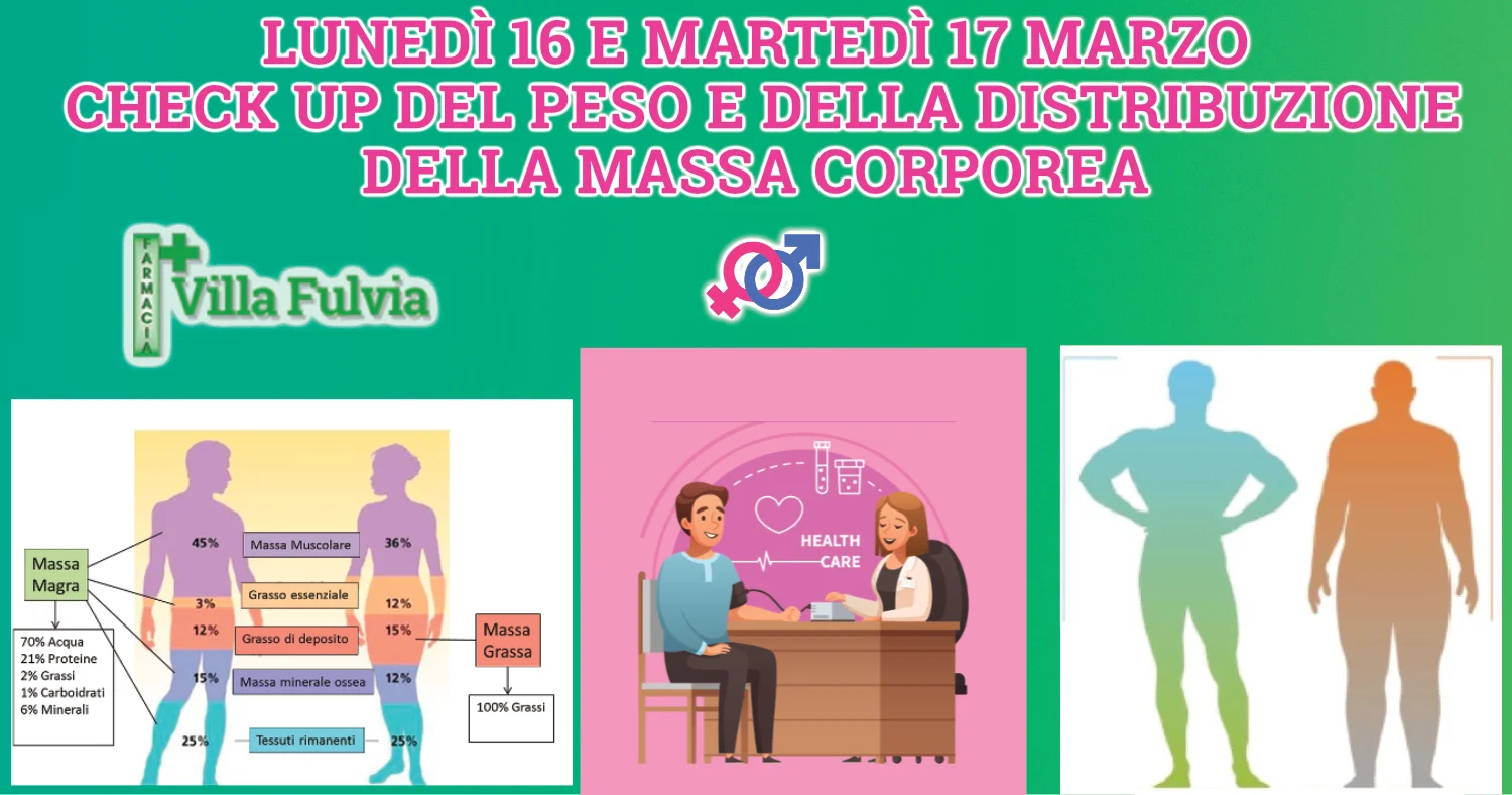 Lunedì 16 e Martedì 17 Marzo: check up del peso e composizione corporea