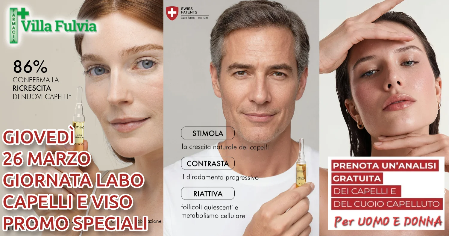 Giovedì 26 Marzo Giornata Labo capelli e viso