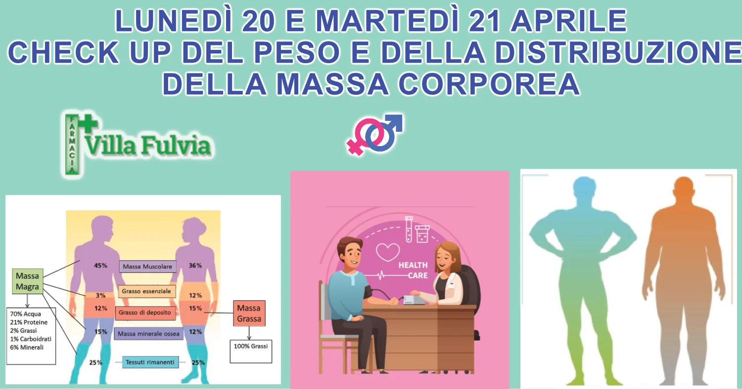 Lunedì 20 e Martedì 21 Aprile: check up del peso e composizione corporea