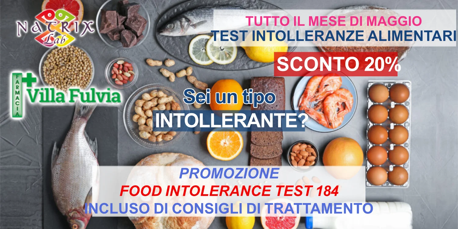 Promo test intolleranze alimentari: Sconto 20% per tutto il mese di Maggio