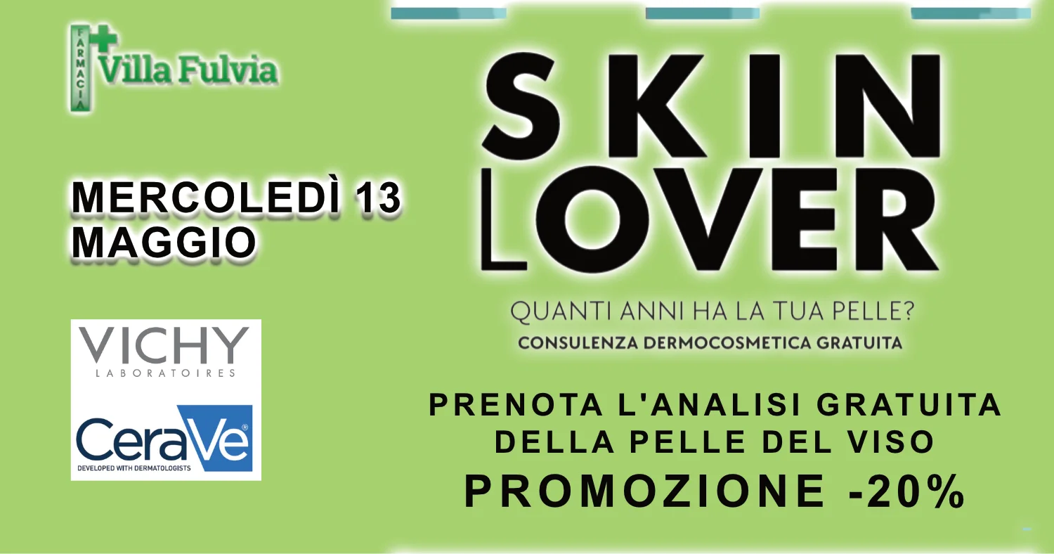 MERCOLEDI 13 MAGGIO:  Analisi pelle del viso Promozione  Vichy e Ceravè