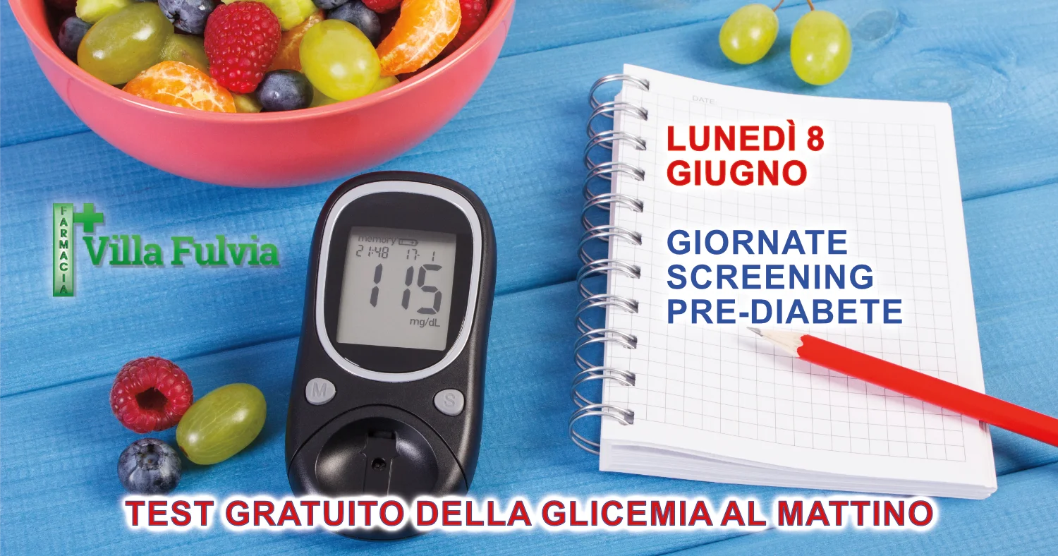 Lunedì 8 Giugno al mattino Test gratuito della GLICEMIA