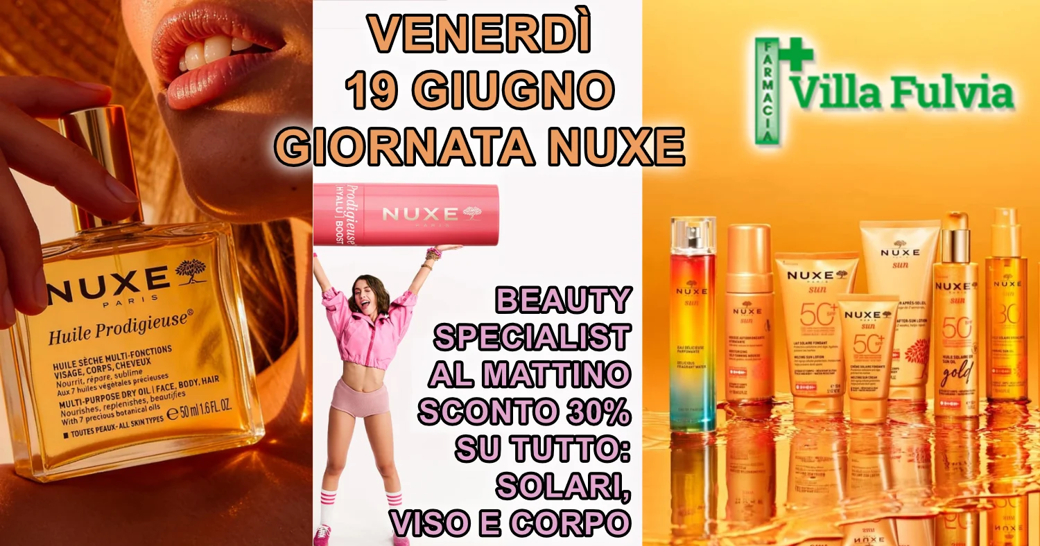 19 Giugno Nuxe -30% Beauty Expert