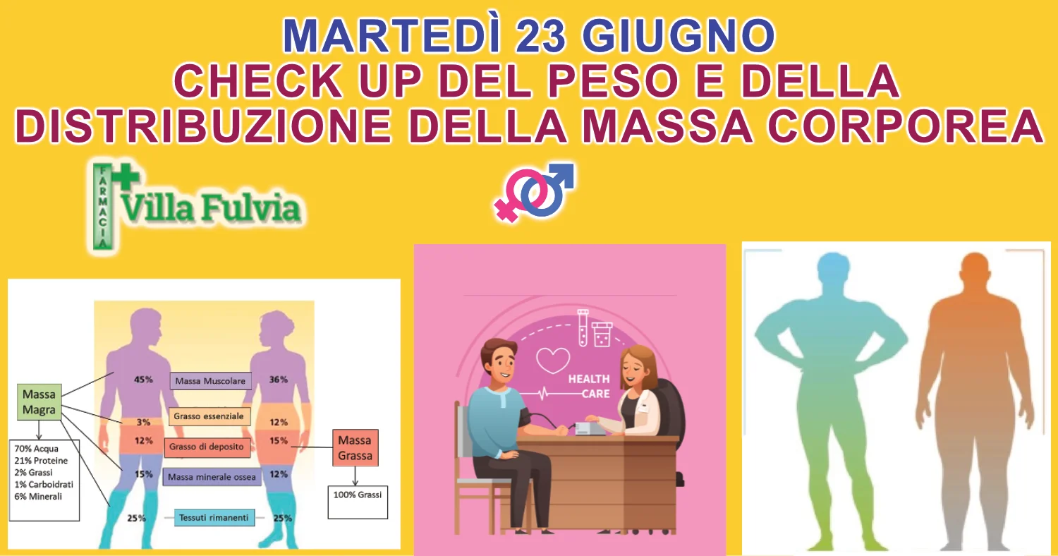 Martedì 23 Giugno: check up del peso e composizione corporea