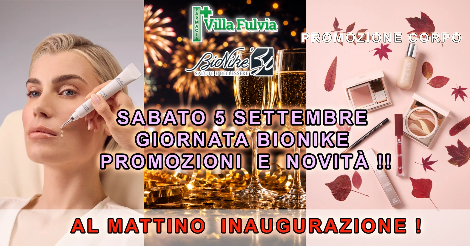 Sabato 5 Settembre Beauty Day BioNike con beauty trainer