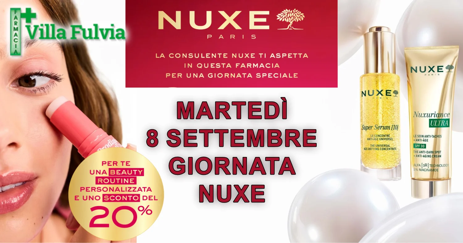 Martedi 8 SETTEMBRE: giornata speciale NUXE