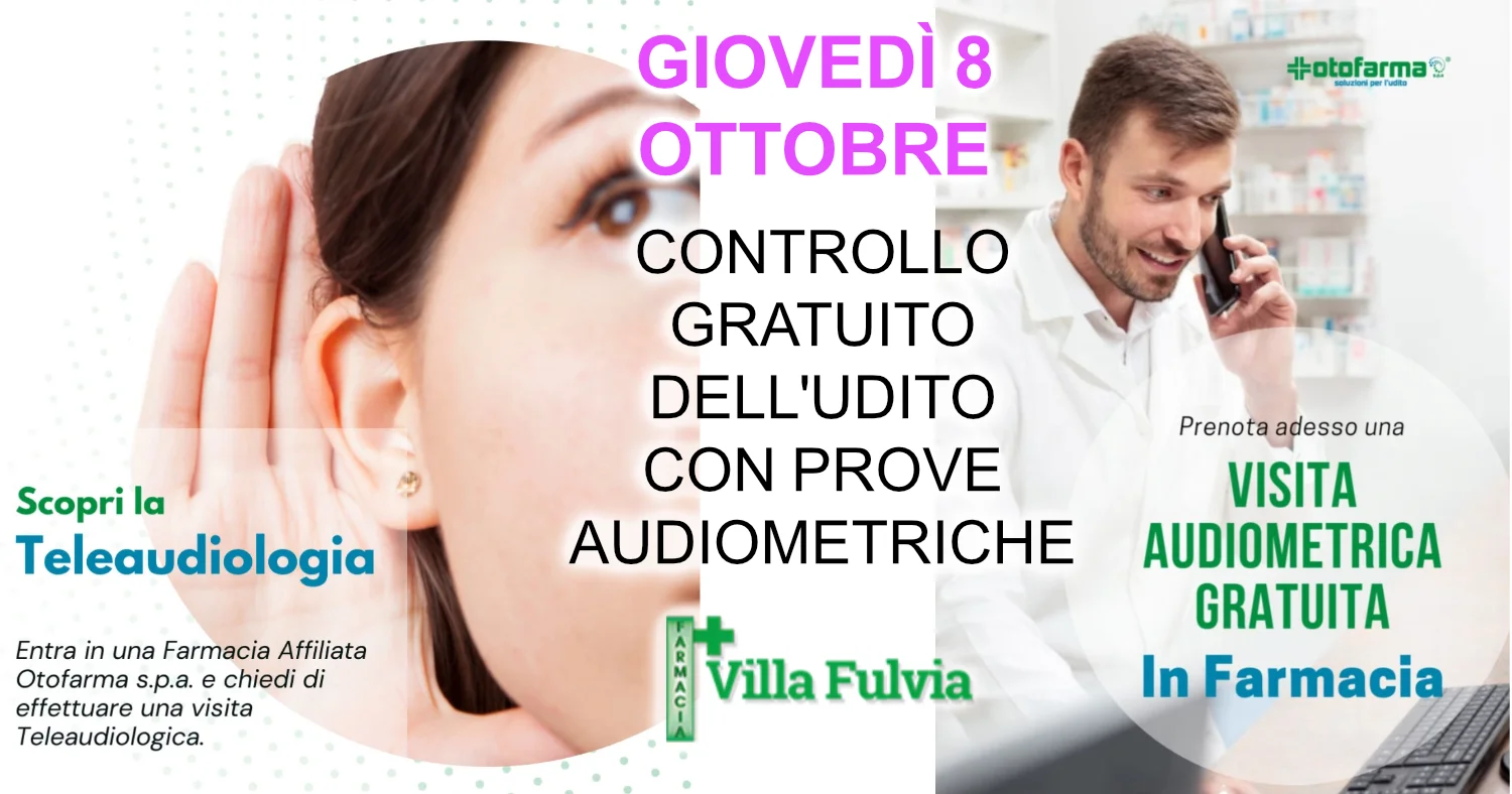 Giovedì 8 ottobre controllo gratuito dell'udito 