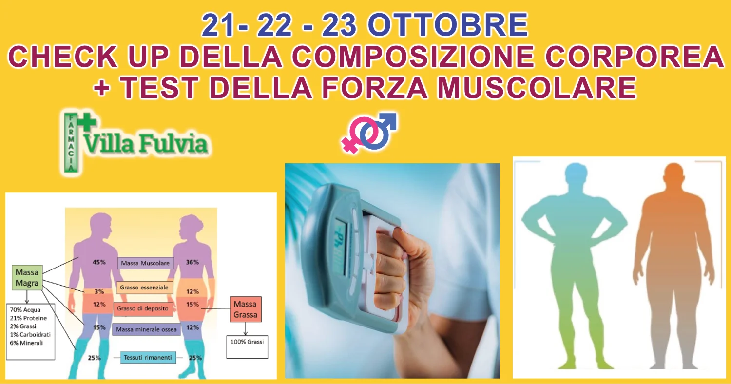 Martedì 23 Giugno: check up del peso e composizione corporea